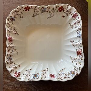 RARE Copeland Spode Wicker Dale Fine China Floral Serving Bowl